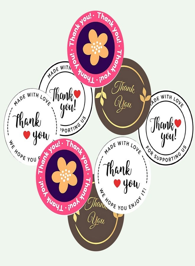 SLGIFT Vinyl Thank You Theme Sticker, Self-Adhesive Vinyl Stickers, 40 Pieces, 2 x 2 Inches Round Sticker, 4 Unique Designs, R124 - Image 3